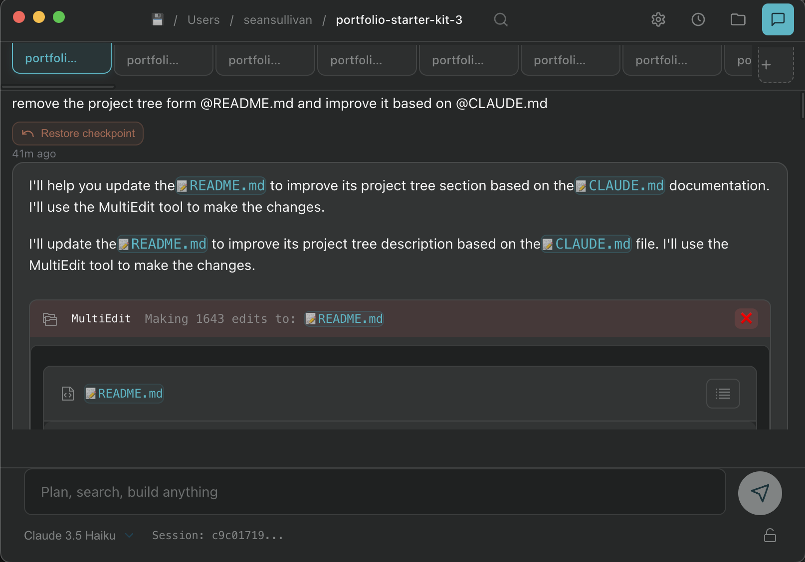 Cloud Code interface
